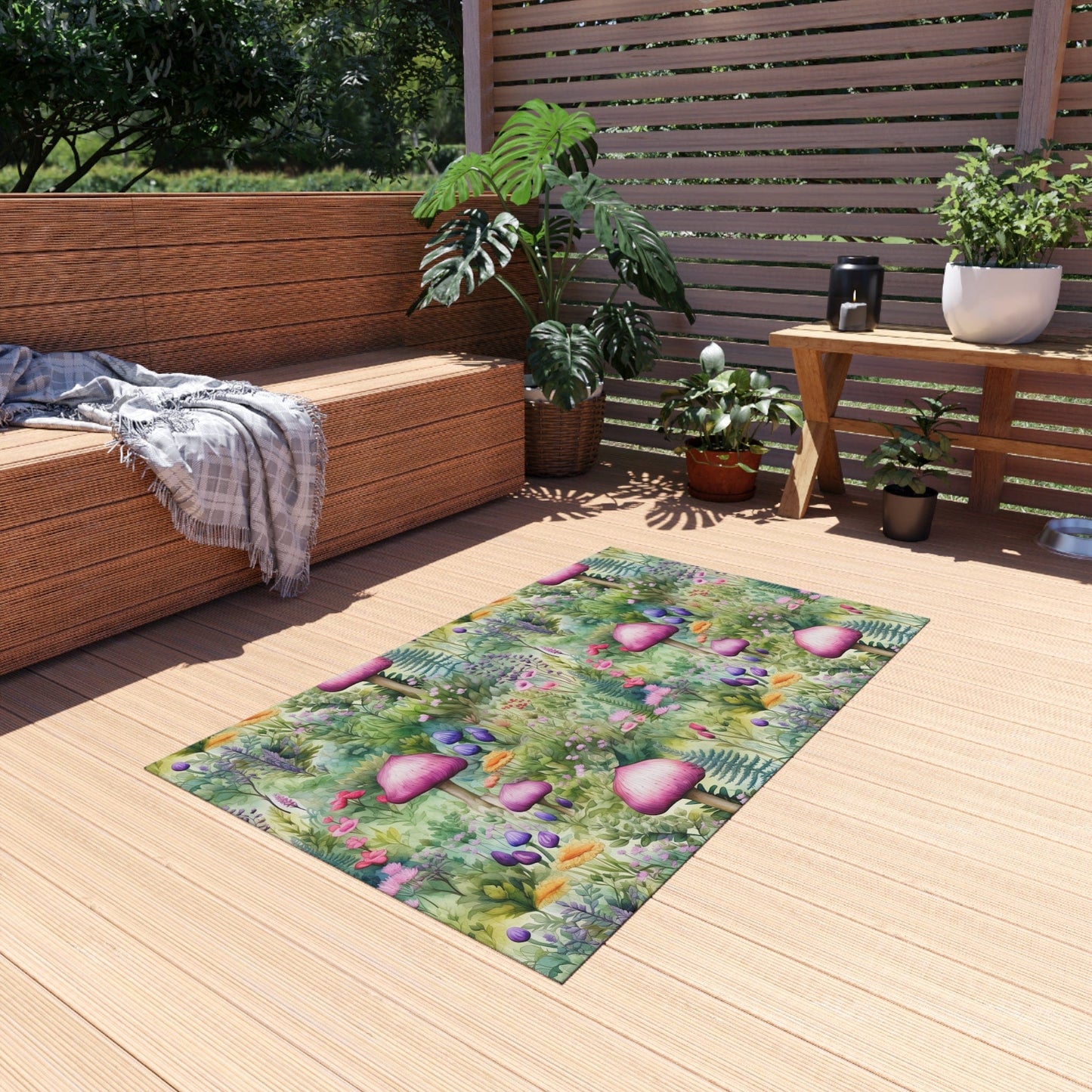 Cute Cottagecore Mushroom Rug