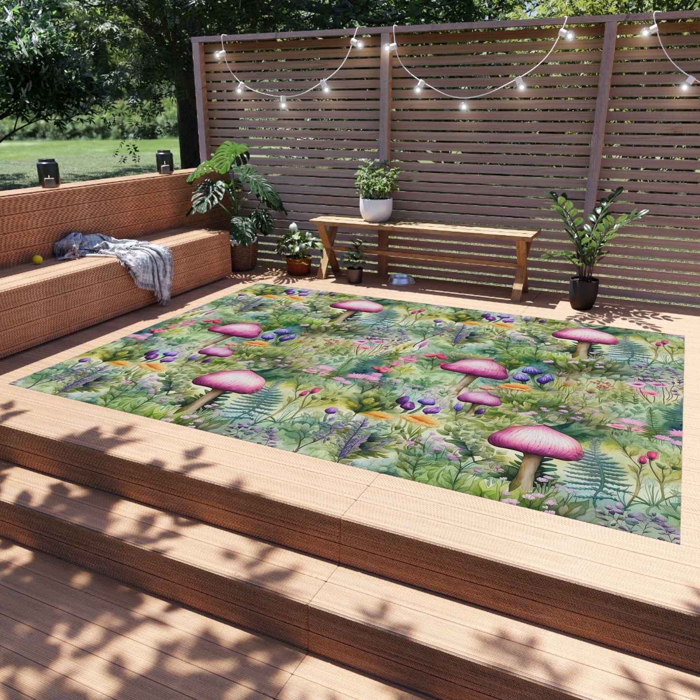 Cute Cottagecore Mushroom Rug
