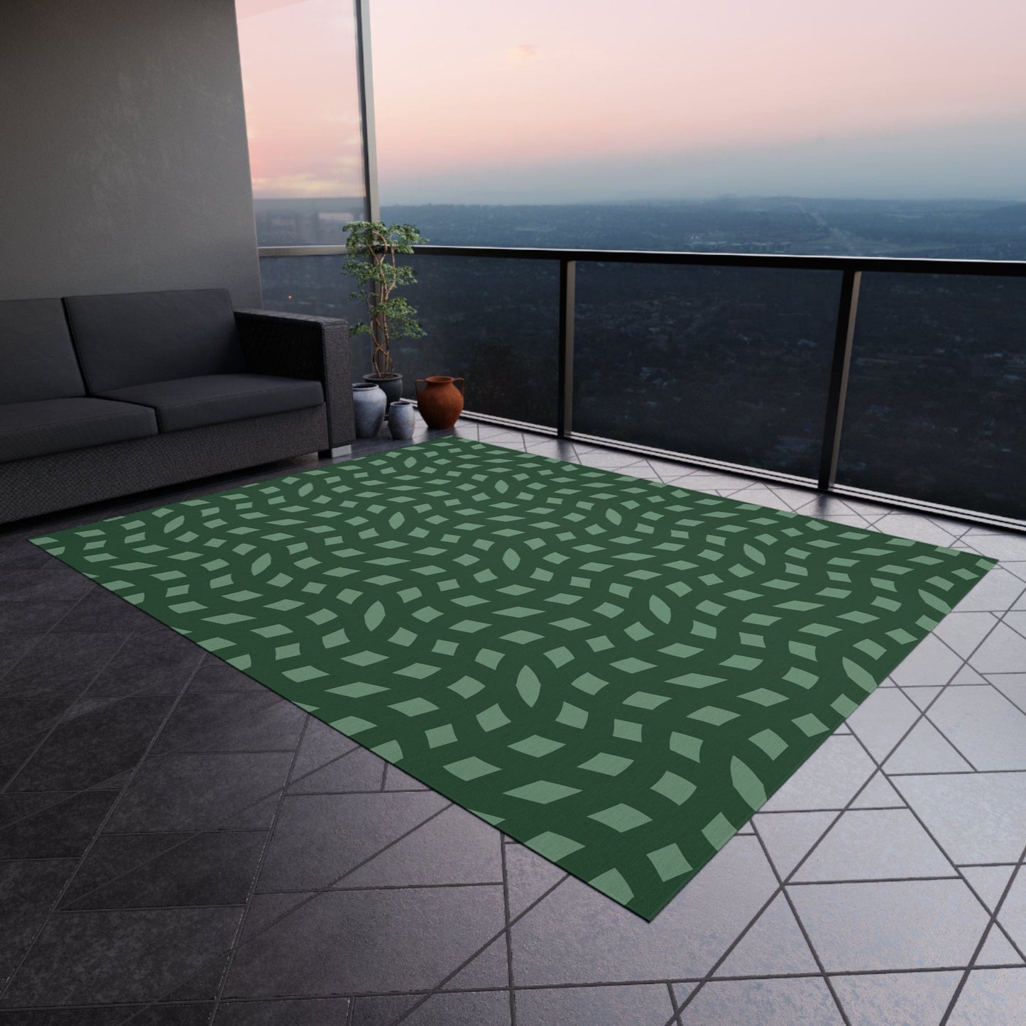 Green Retro Rug