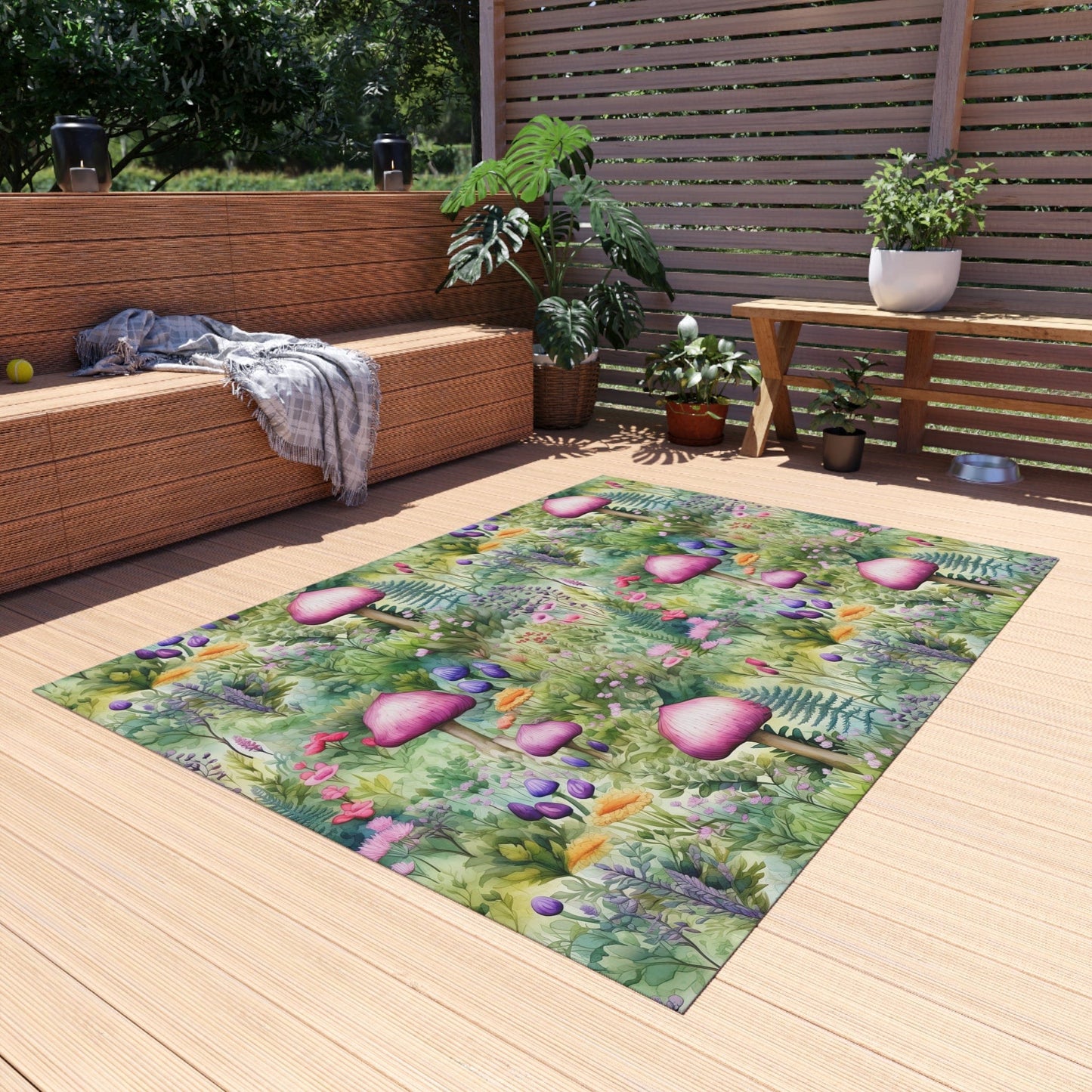 Cute Cottagecore Mushroom Rug