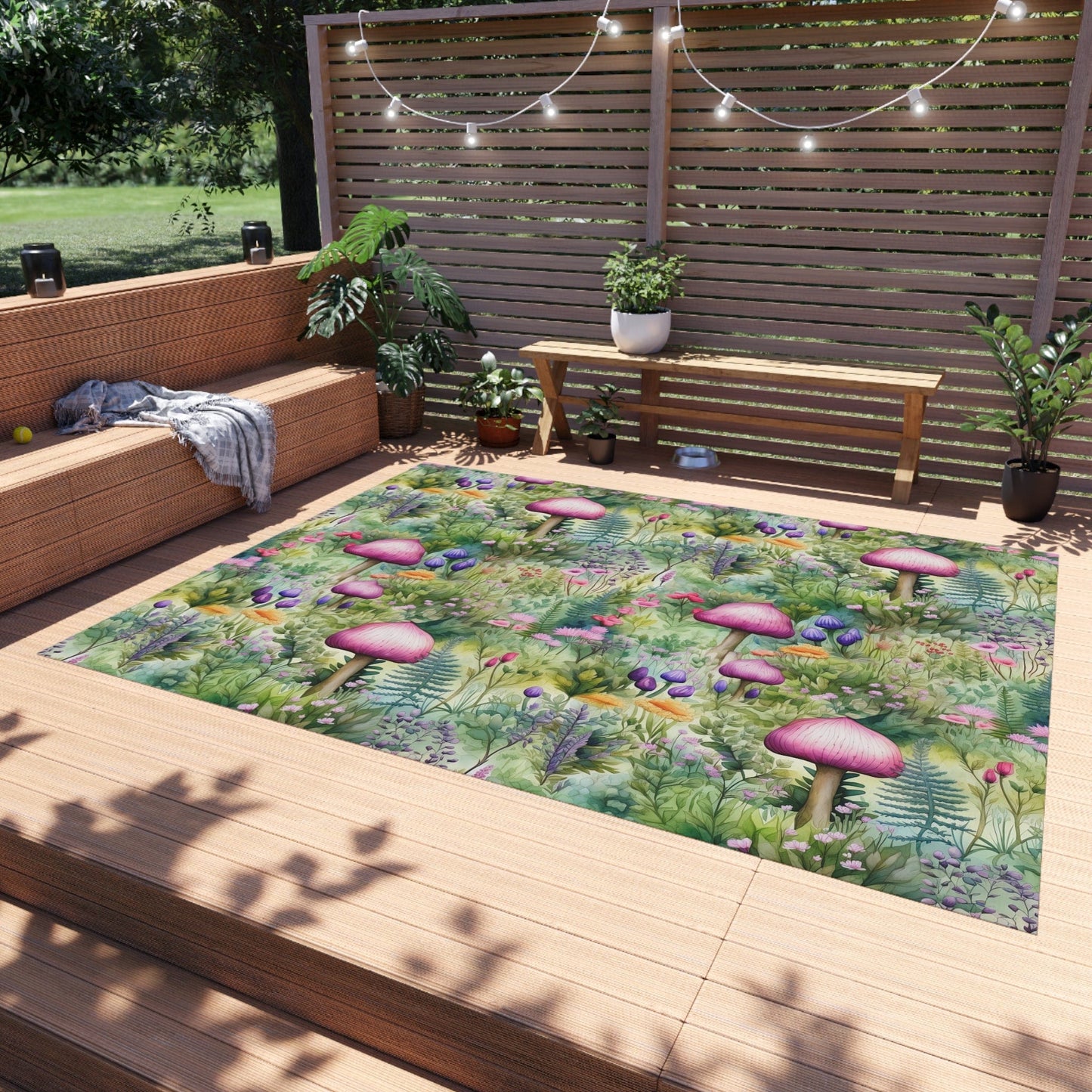Cute Cottagecore Mushroom Rug