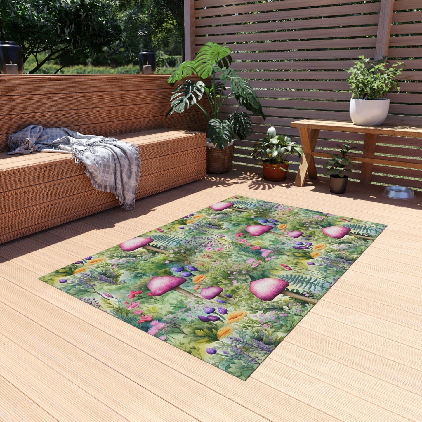 Cute Cottagecore Mushroom Rug