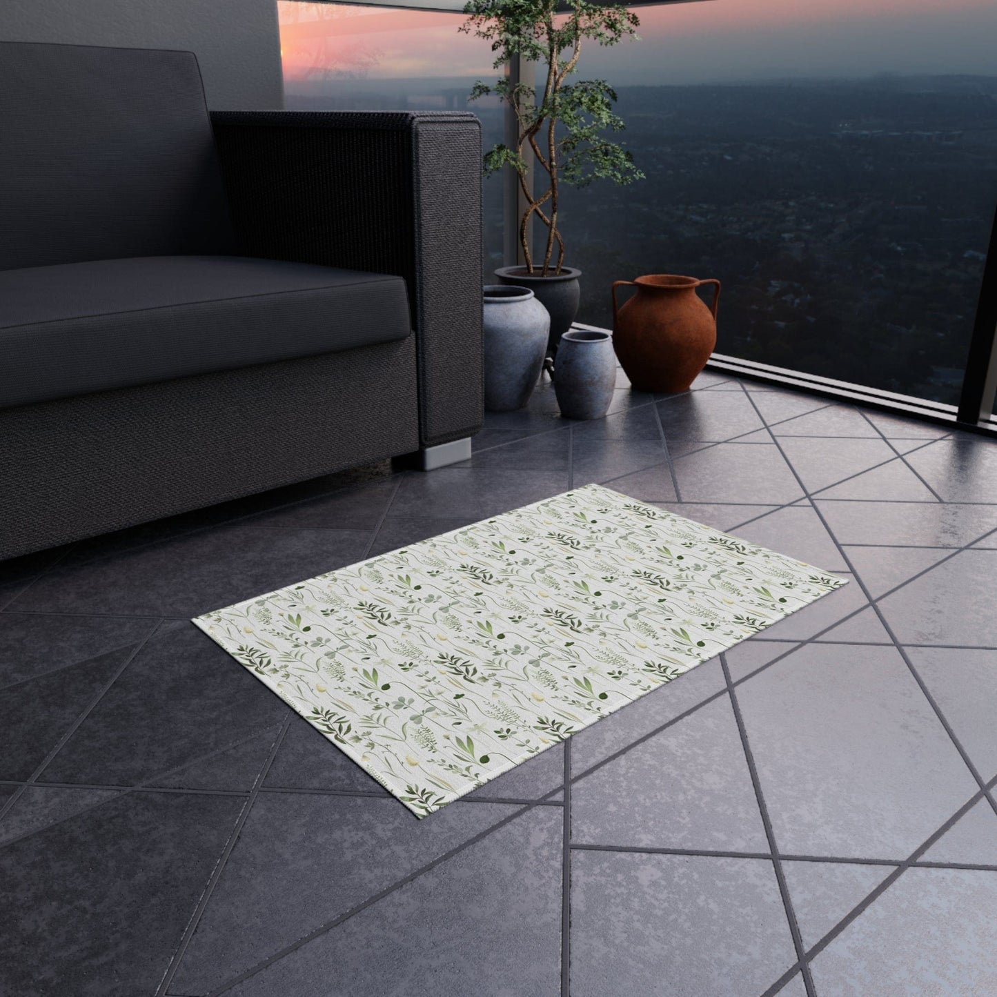 Green Wildflower Rug