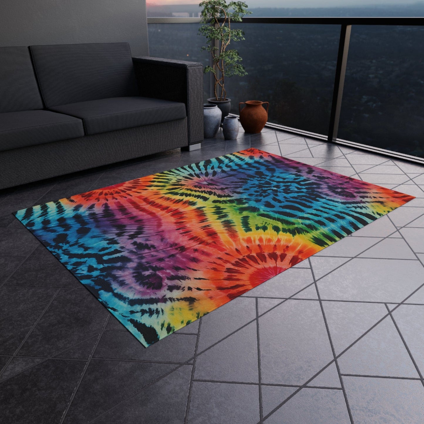 Tie Dye Tiger Rug