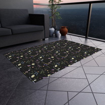 Colorful Dark Wildflower Rug