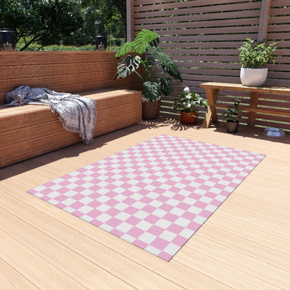 Pink Checkered Rug