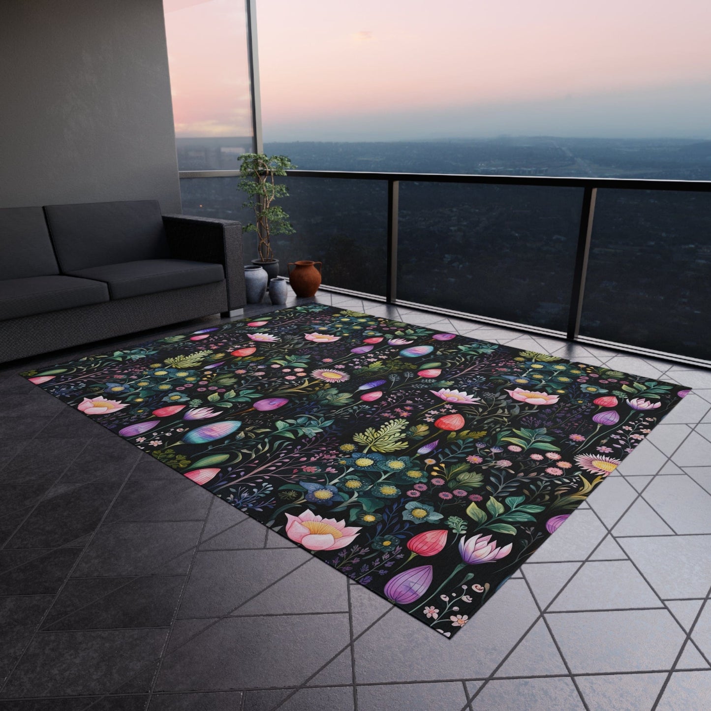 Abstract Wildflower Rug