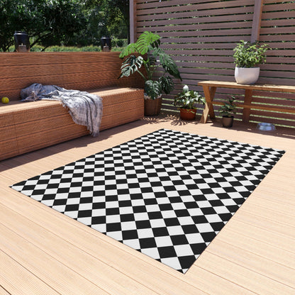 Black Checkered Rug