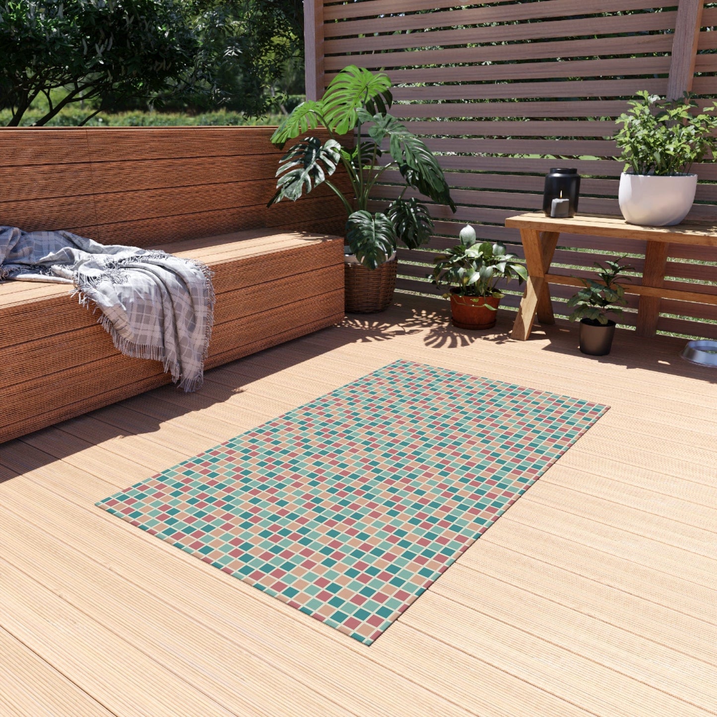 Colorful Checkered Rug