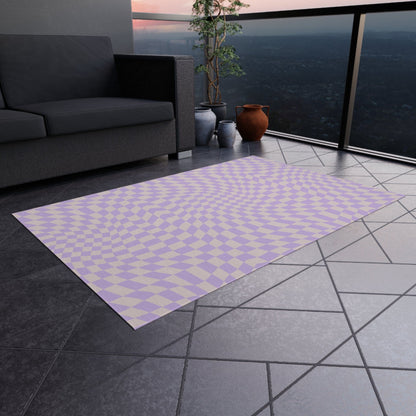 Groovy Purple Checkered Rug