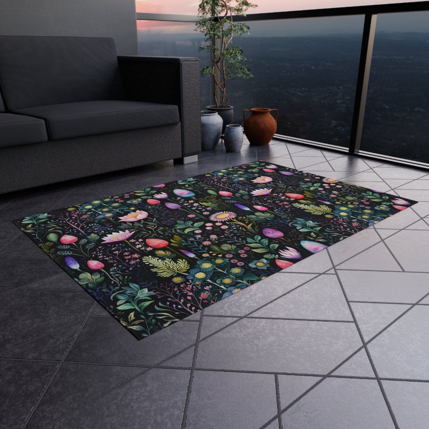 Abstract Wildflower Rug