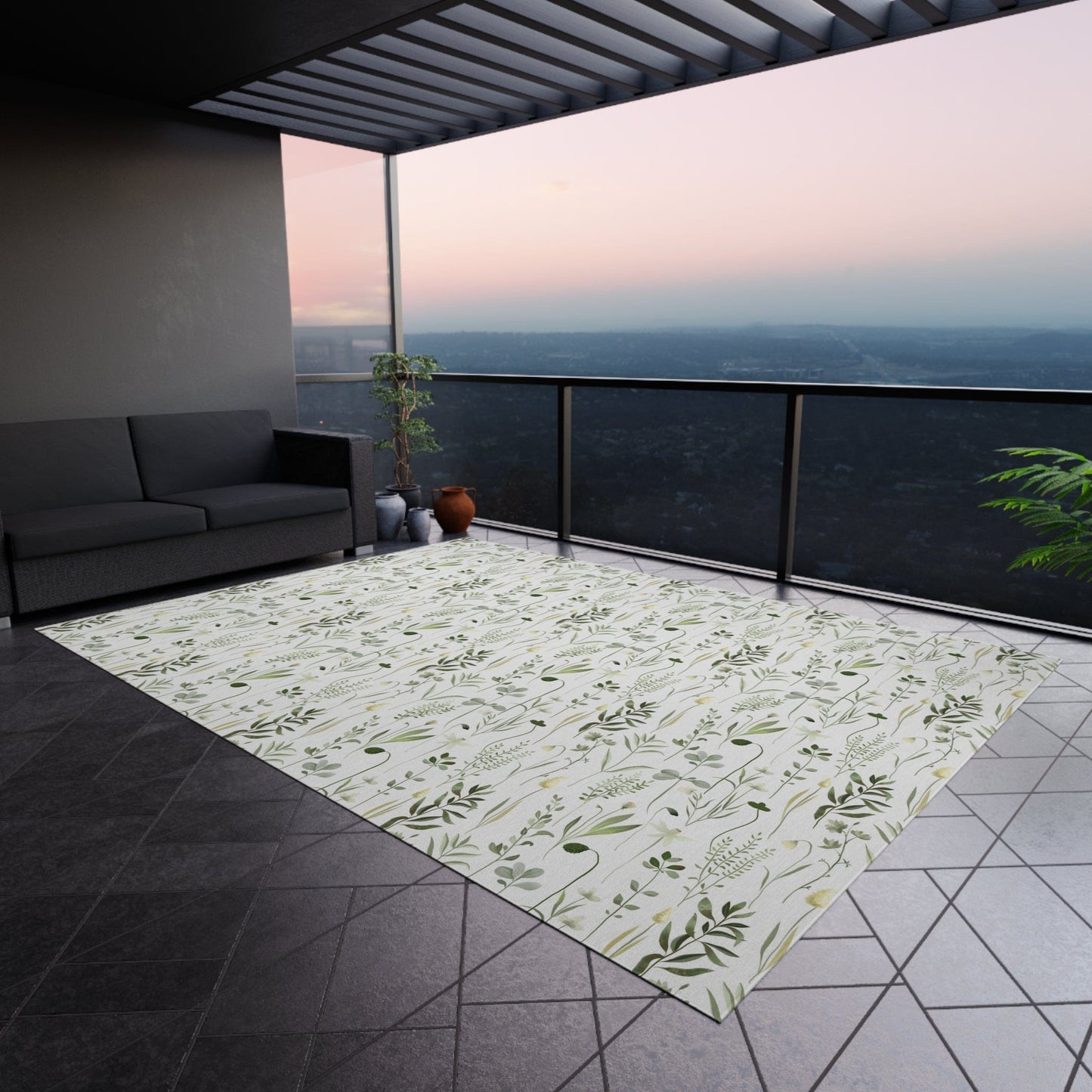 Green Wildflower Rug