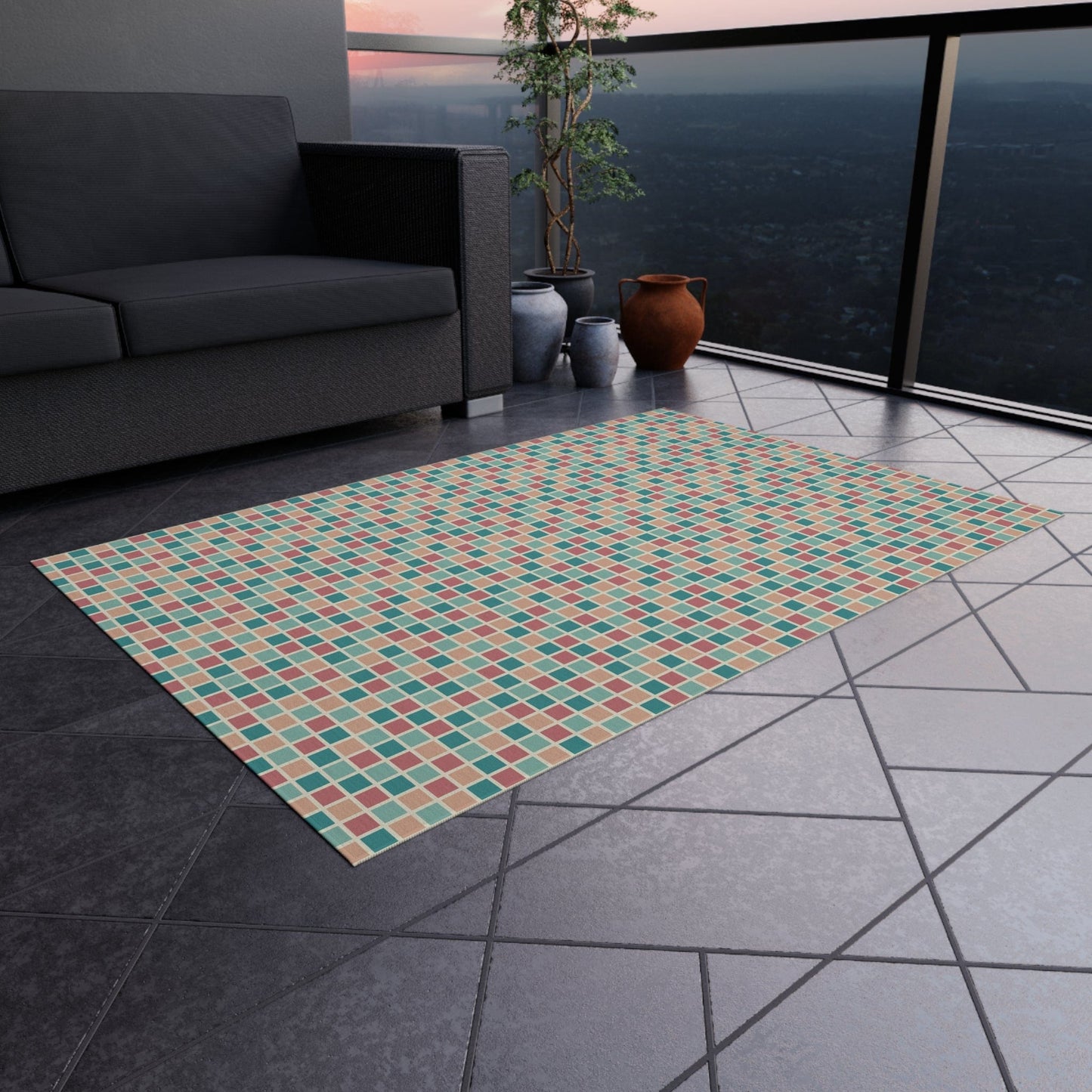 Colorful Checkered Rug