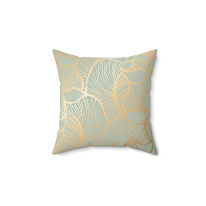 Sage Green Gold Leaf Pillow