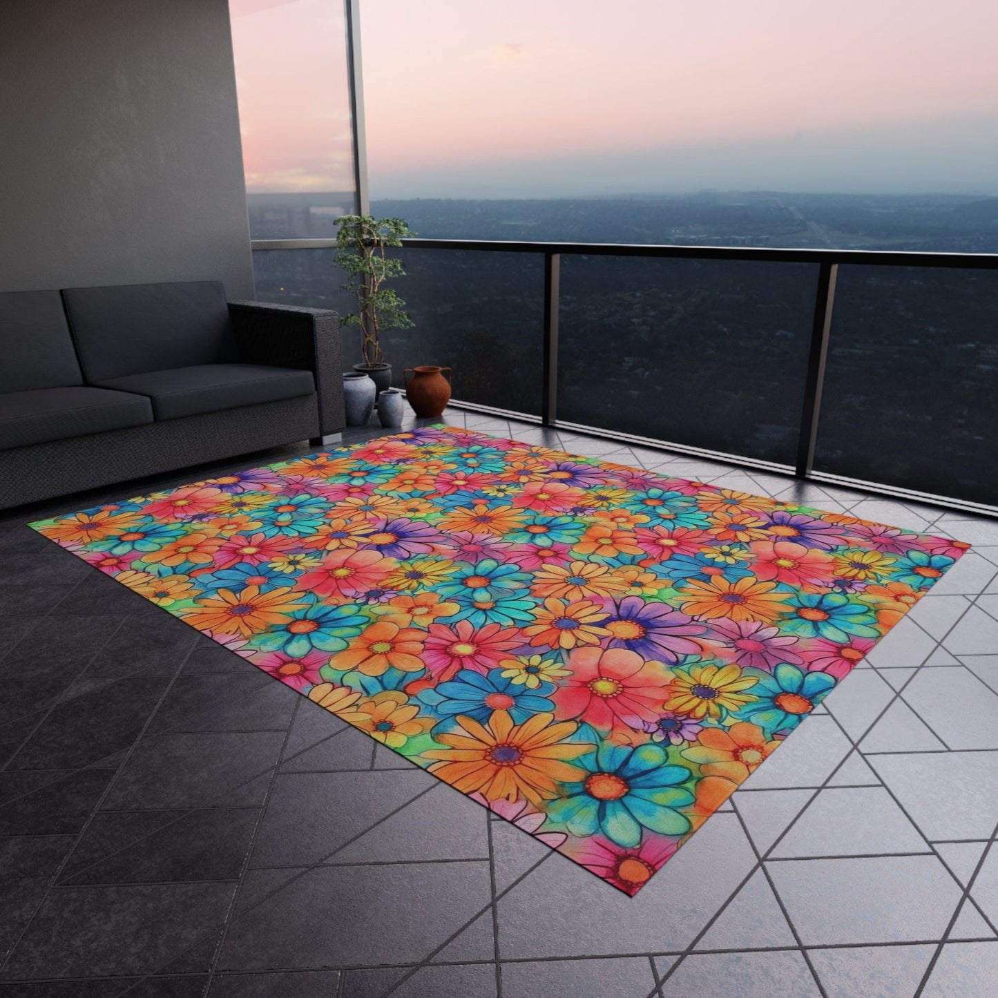 Colorful Flower Rug