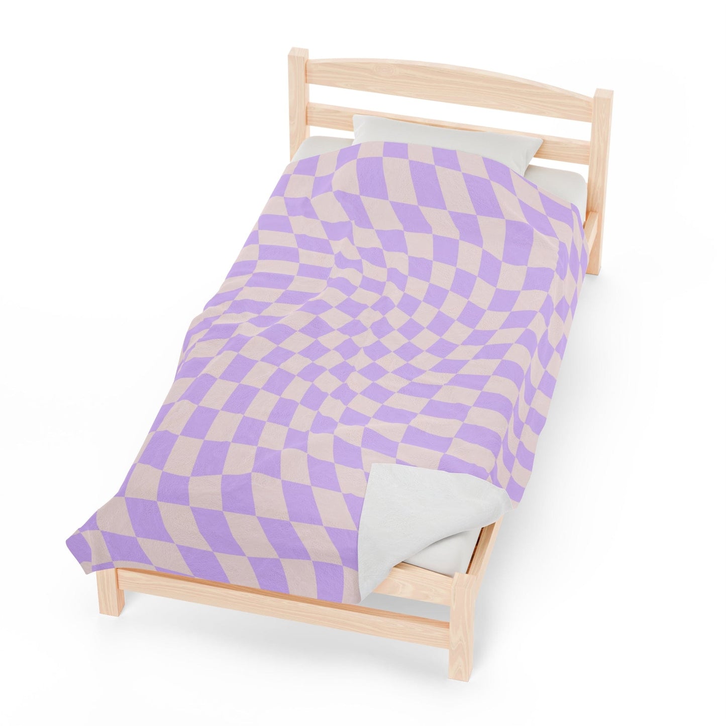 Retro Purple Checkered Throw Blanket