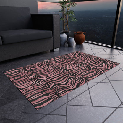 Pink Tiger Print Rug