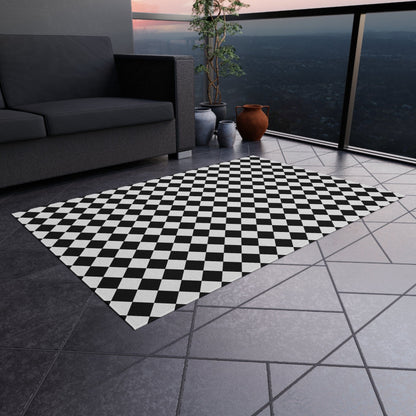 Black Checkered Rug