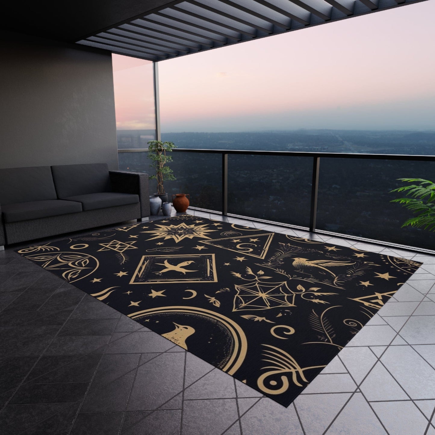 Navy Blue Celestial Rug