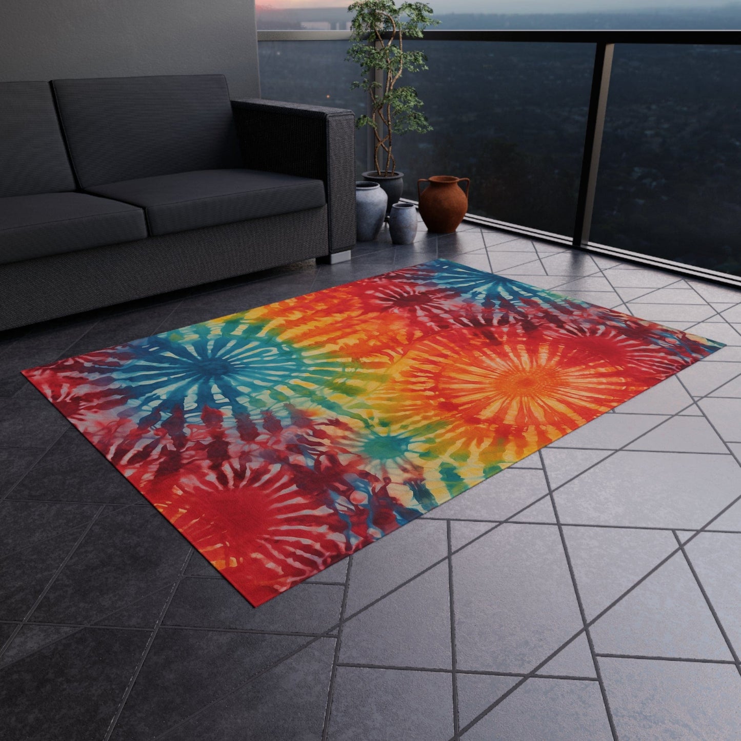 Colorful Tie Dye Rug