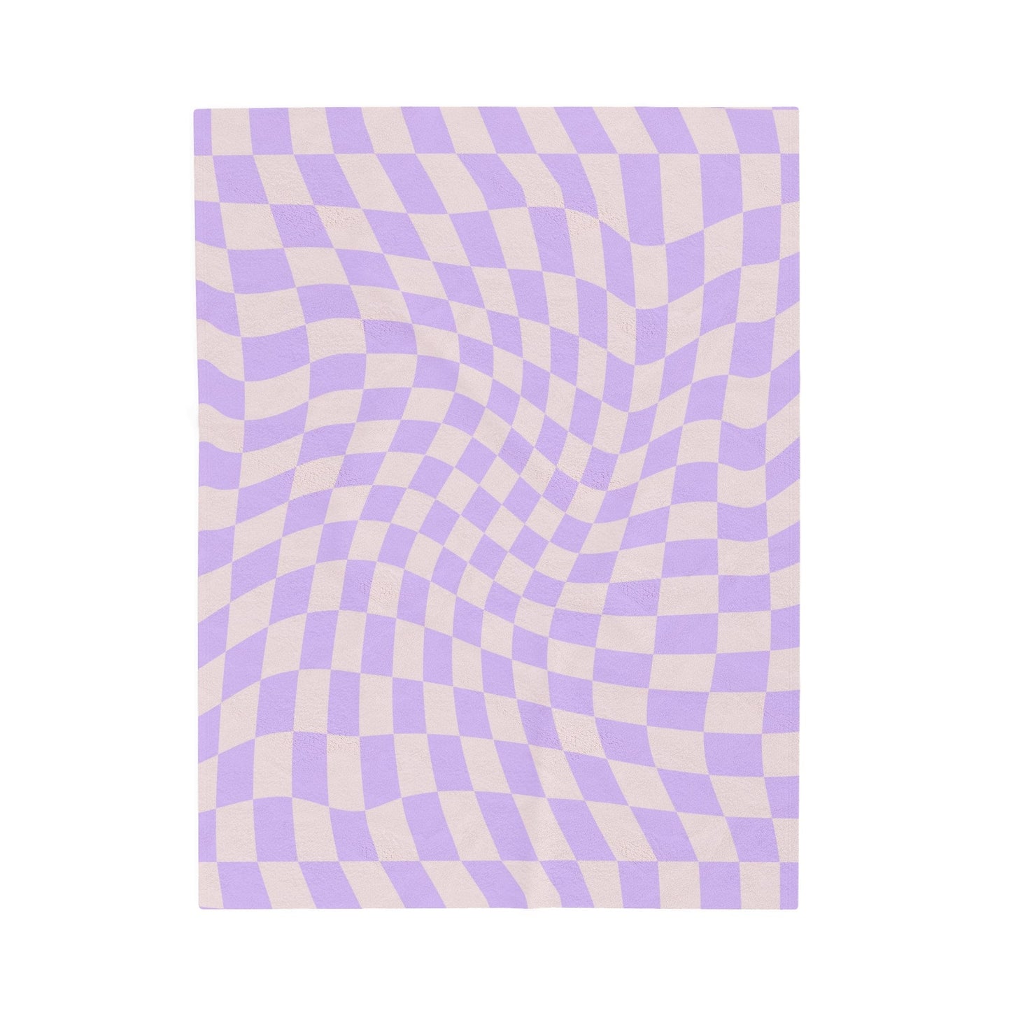 Retro Purple Checkered Throw Blanket