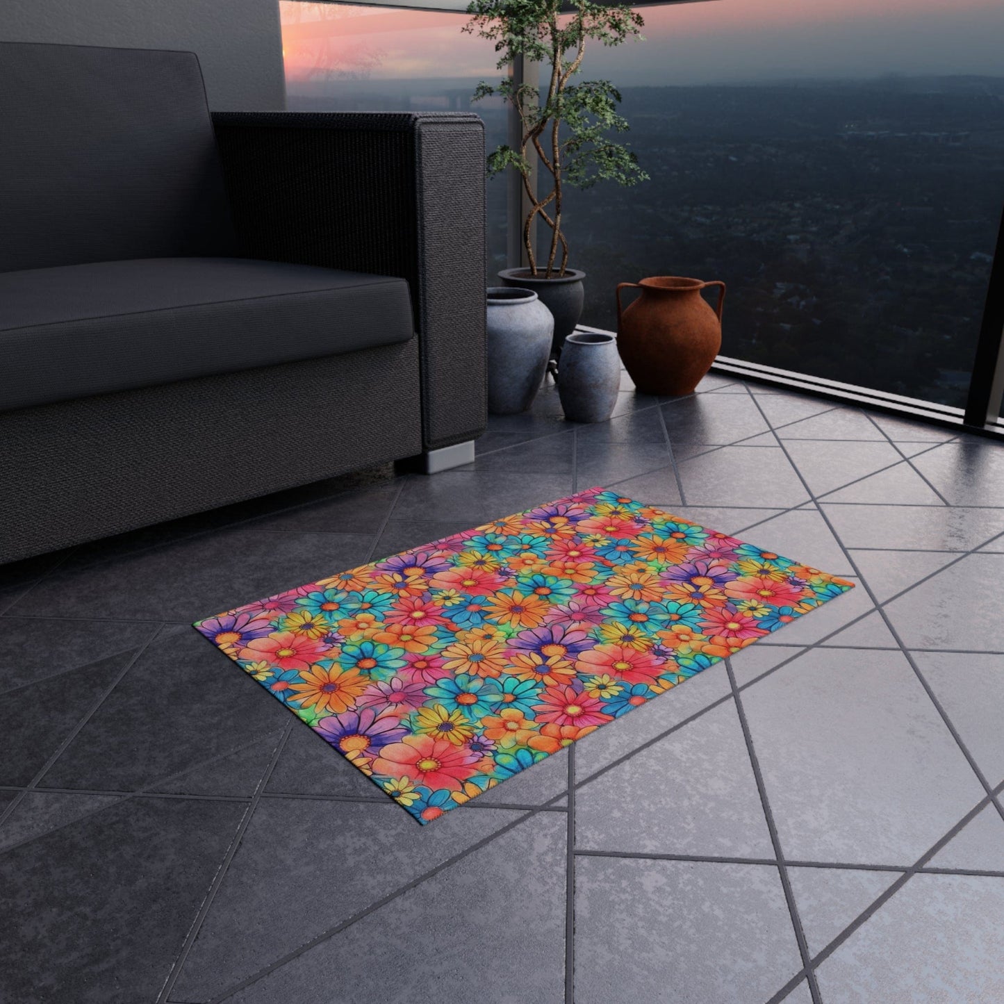 Colorful Flower Rug