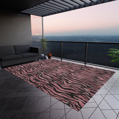 Pink Tiger Print Rug