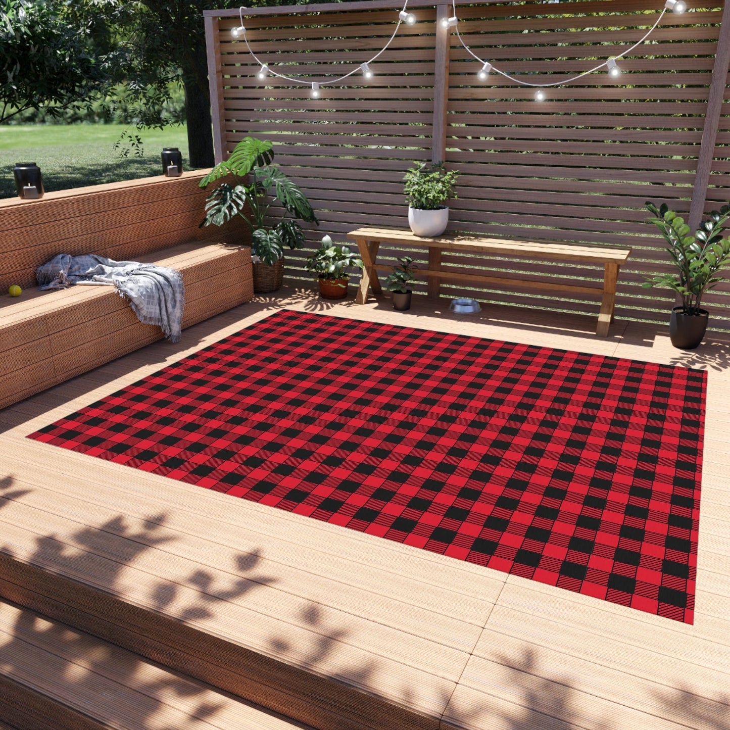 Red Plaid Rug