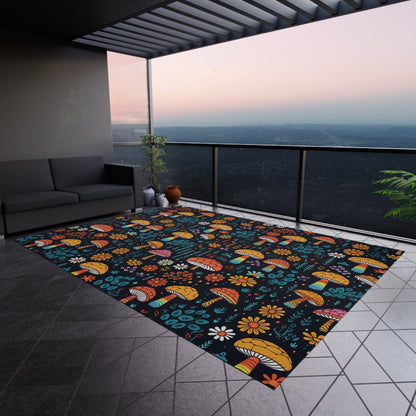 Colorful Mushroom Rug