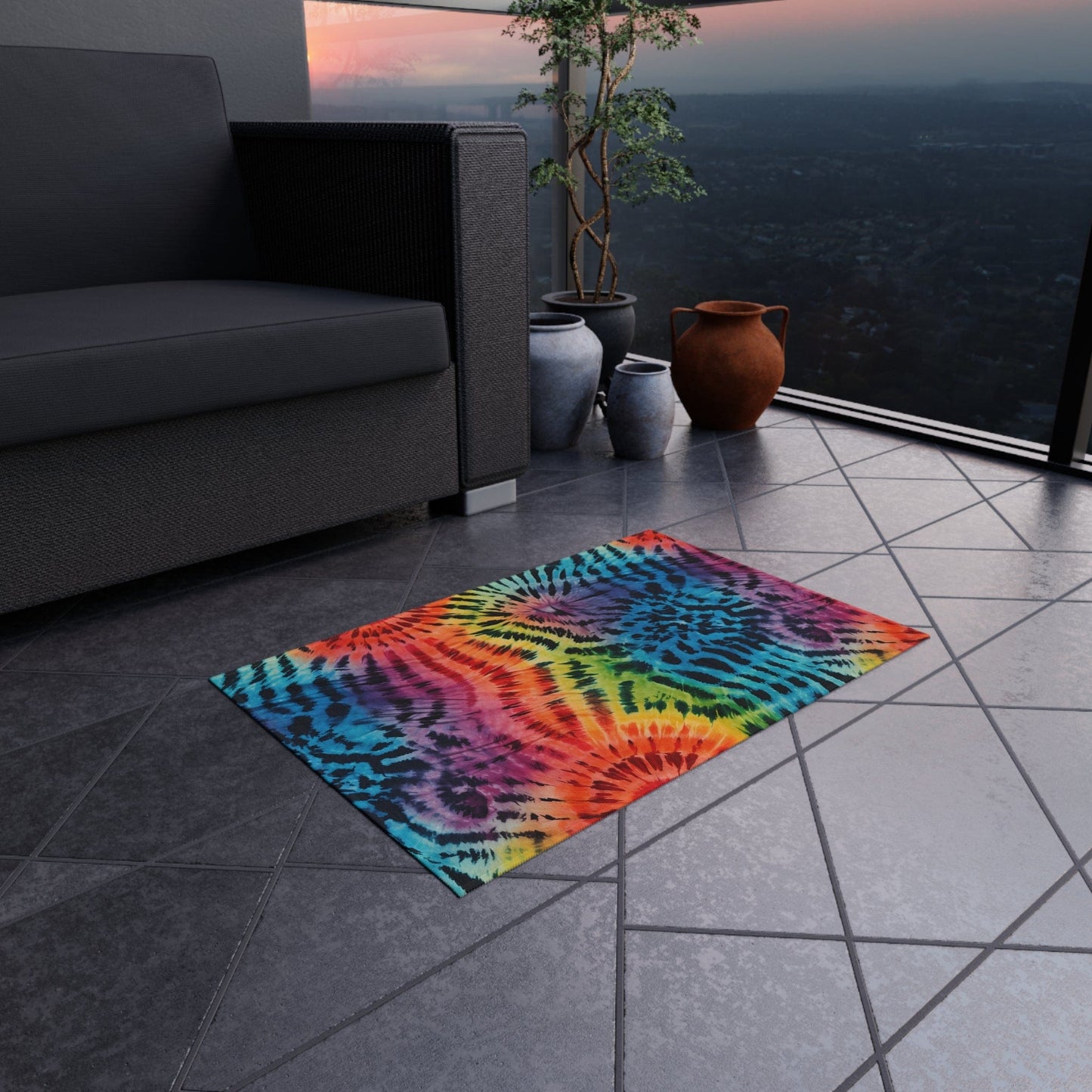 Tie Dye Tiger Rug