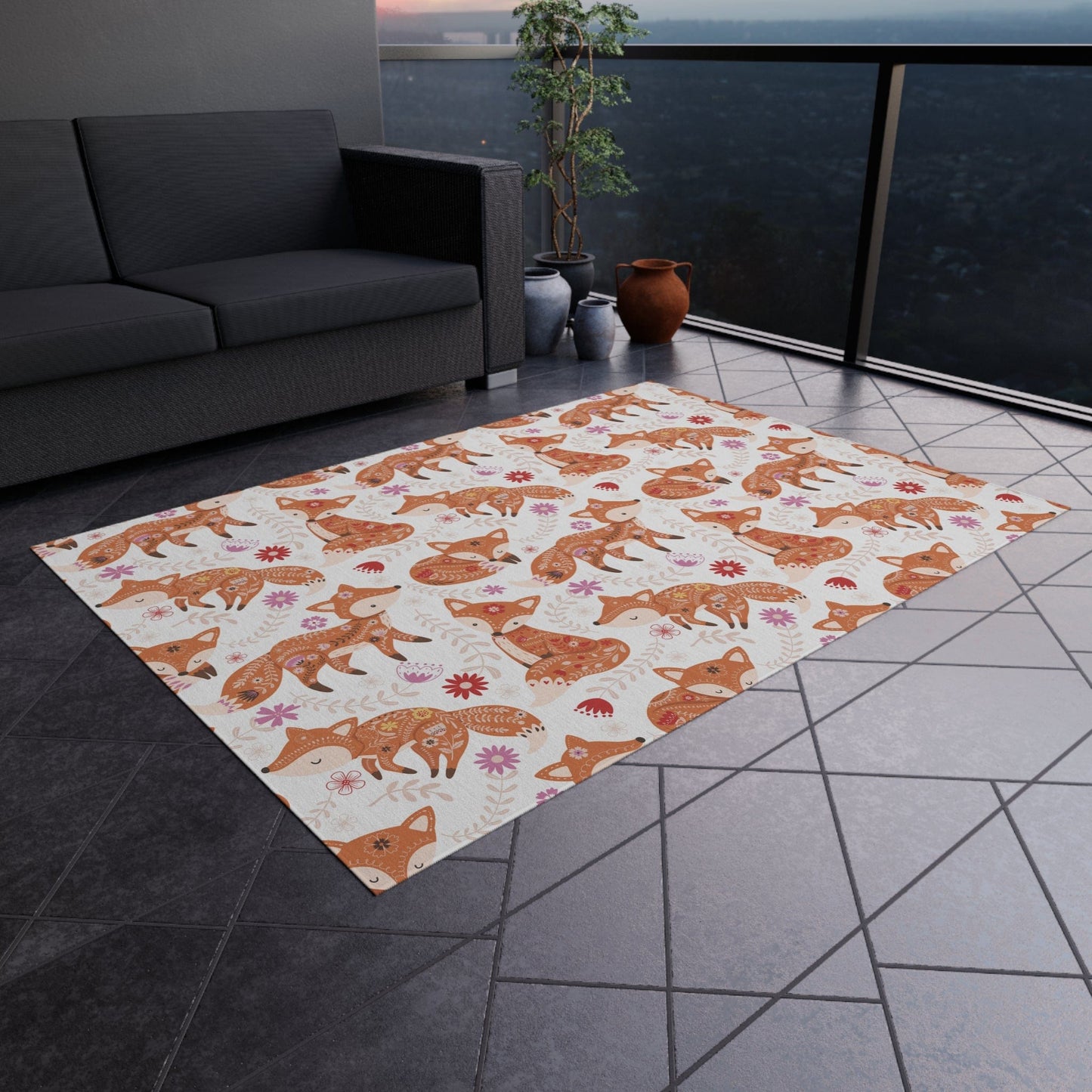 Cute Fox Nursery Rug