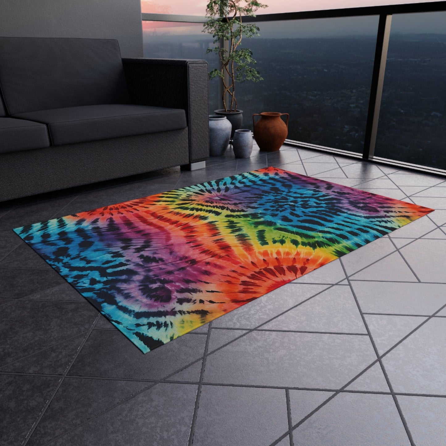 Tie Dye Tiger Rug