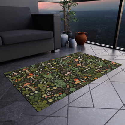 Dark Cottagecore Mushroom Rug