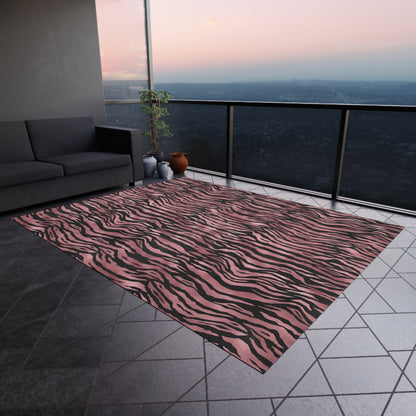 Pink Tiger Print Rug