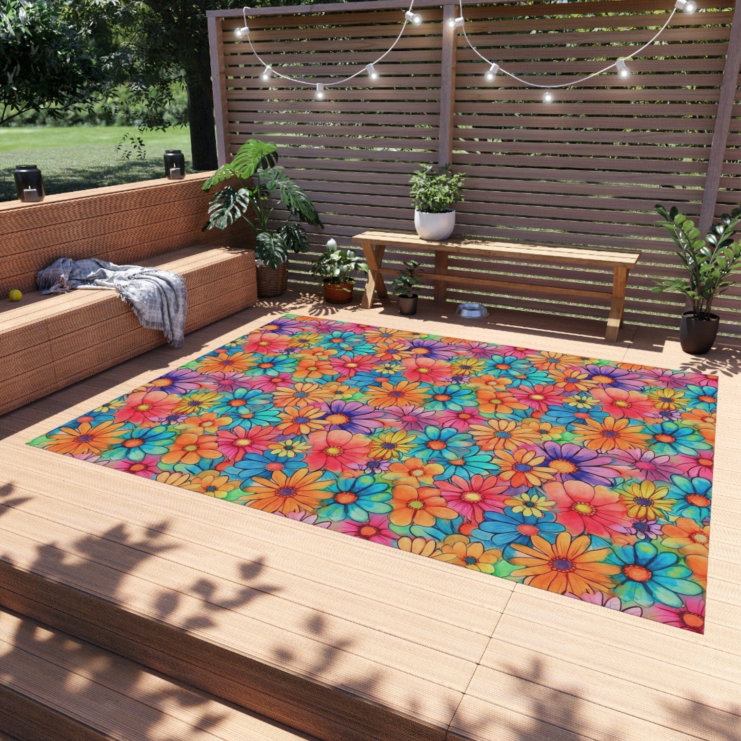 Colorful Flower Rug