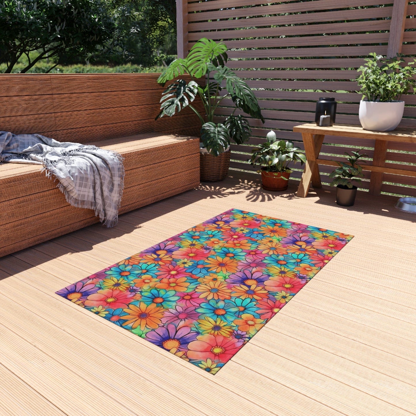 Colorful Flower Rug