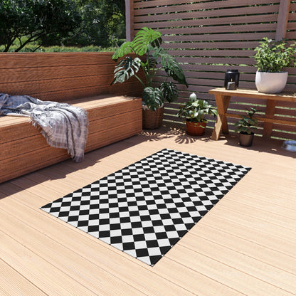 Black Checkered Rug