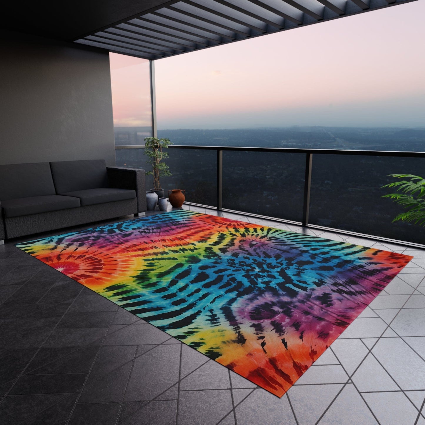 Tie Dye Tiger Rug