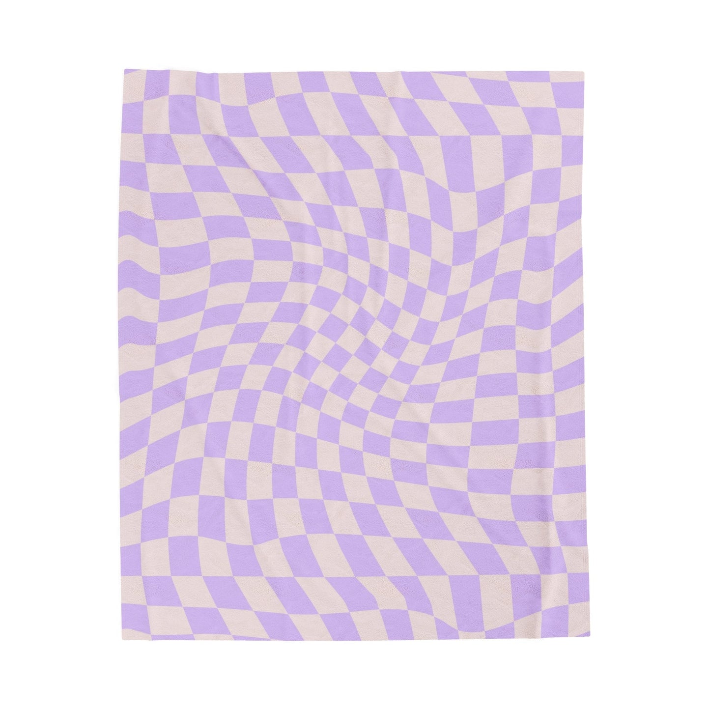 Retro Purple Checkered Throw Blanket