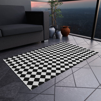 Black Checkered Rug