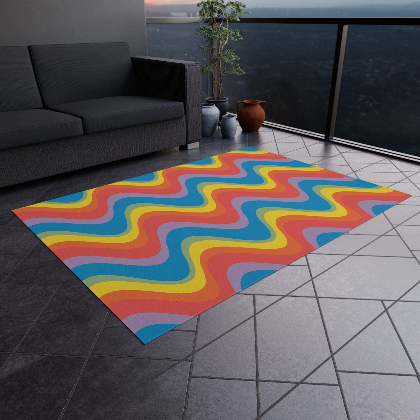 Retro Rainbow Rug