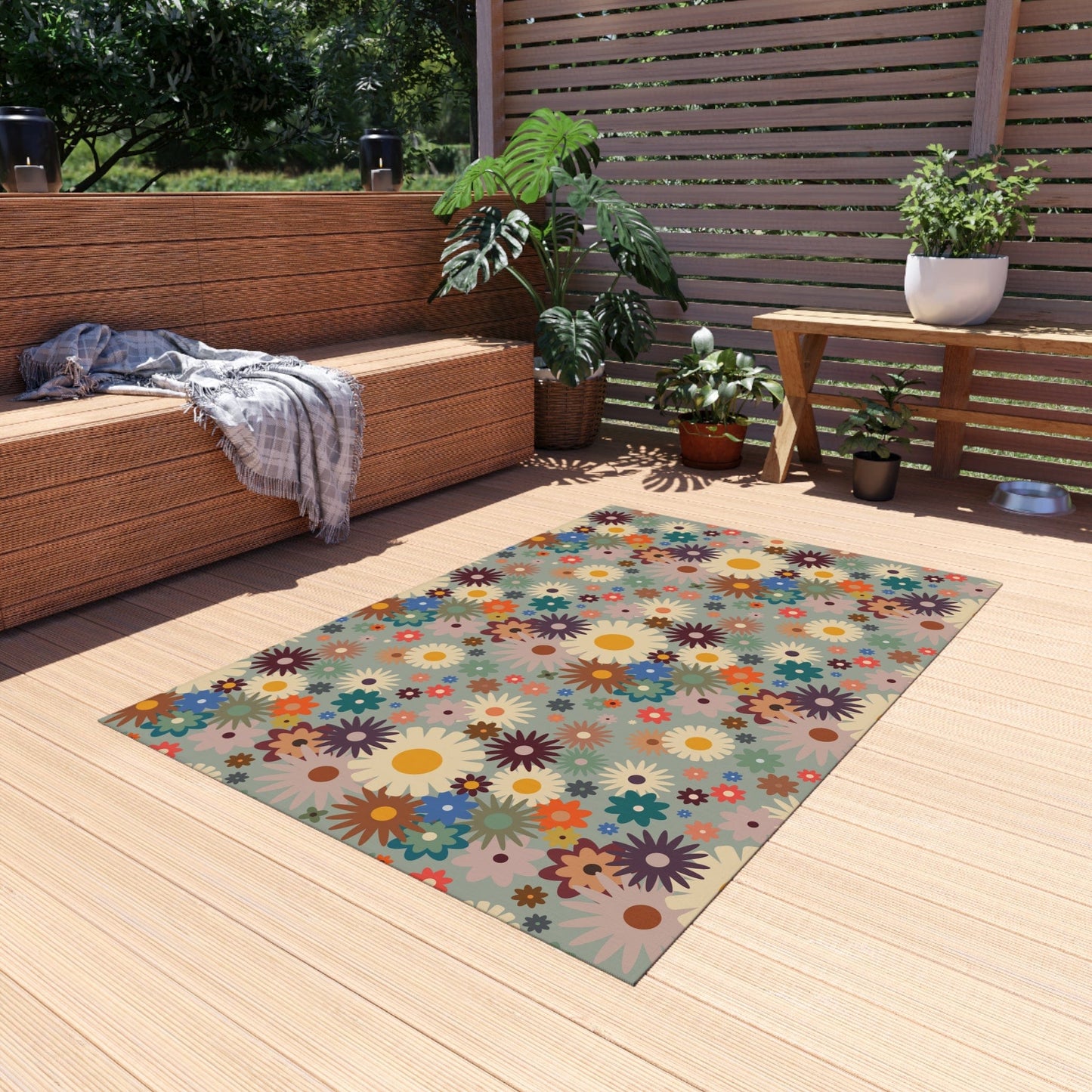 Hippie Daisy Floral Rug