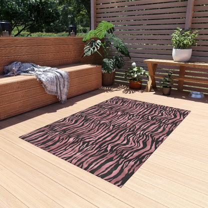 Pink Tiger Print Rug