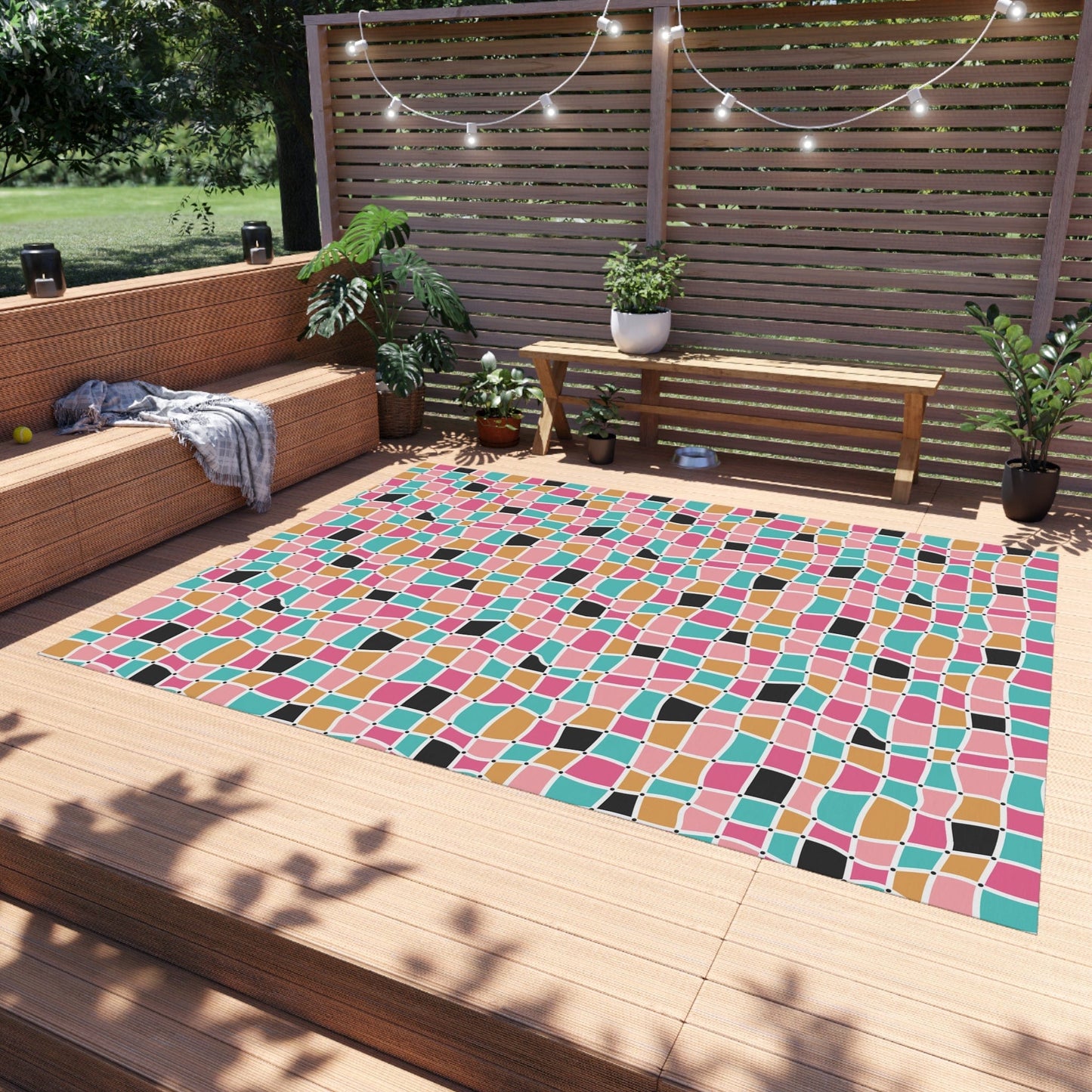 Retro Colorful Mosaic Rug