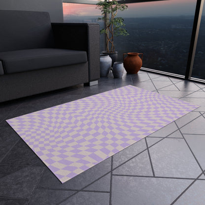 Groovy Purple Checkered Rug