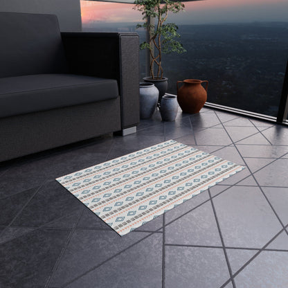 White Geometric Rug