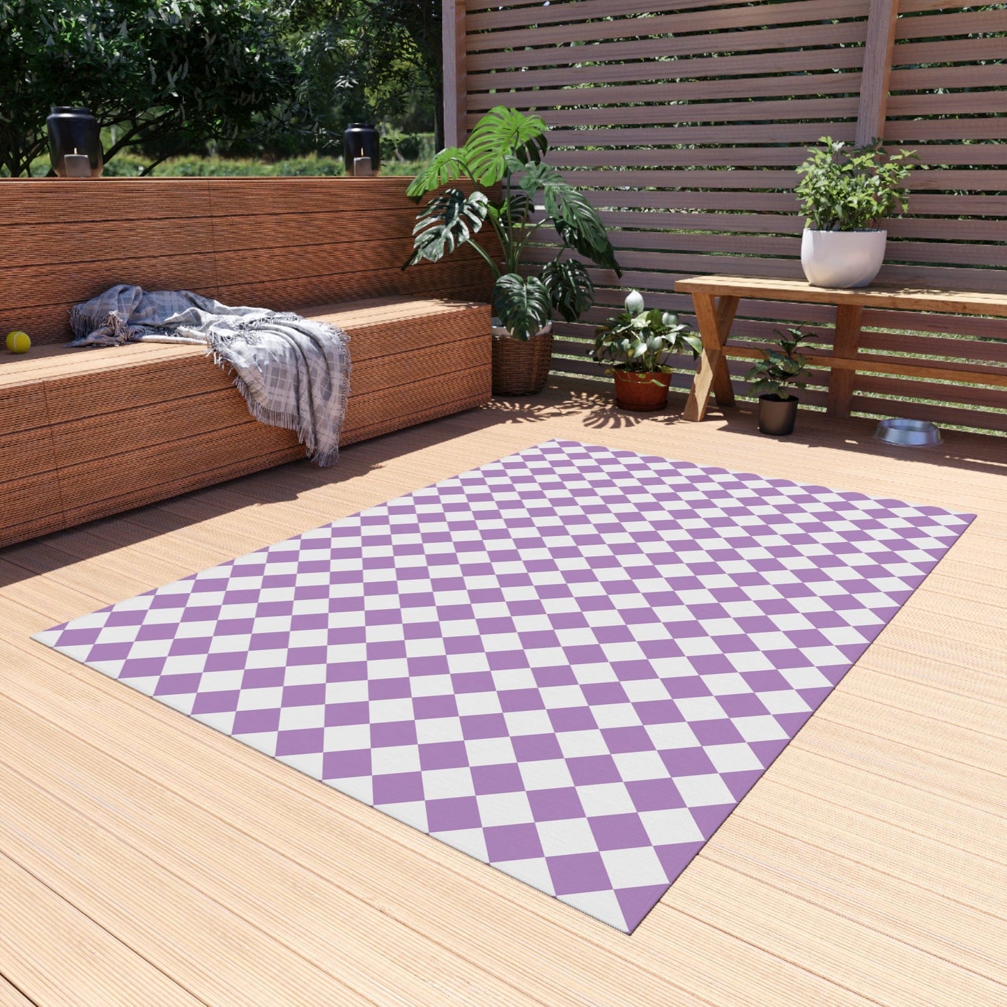 Purple Checkered Rug