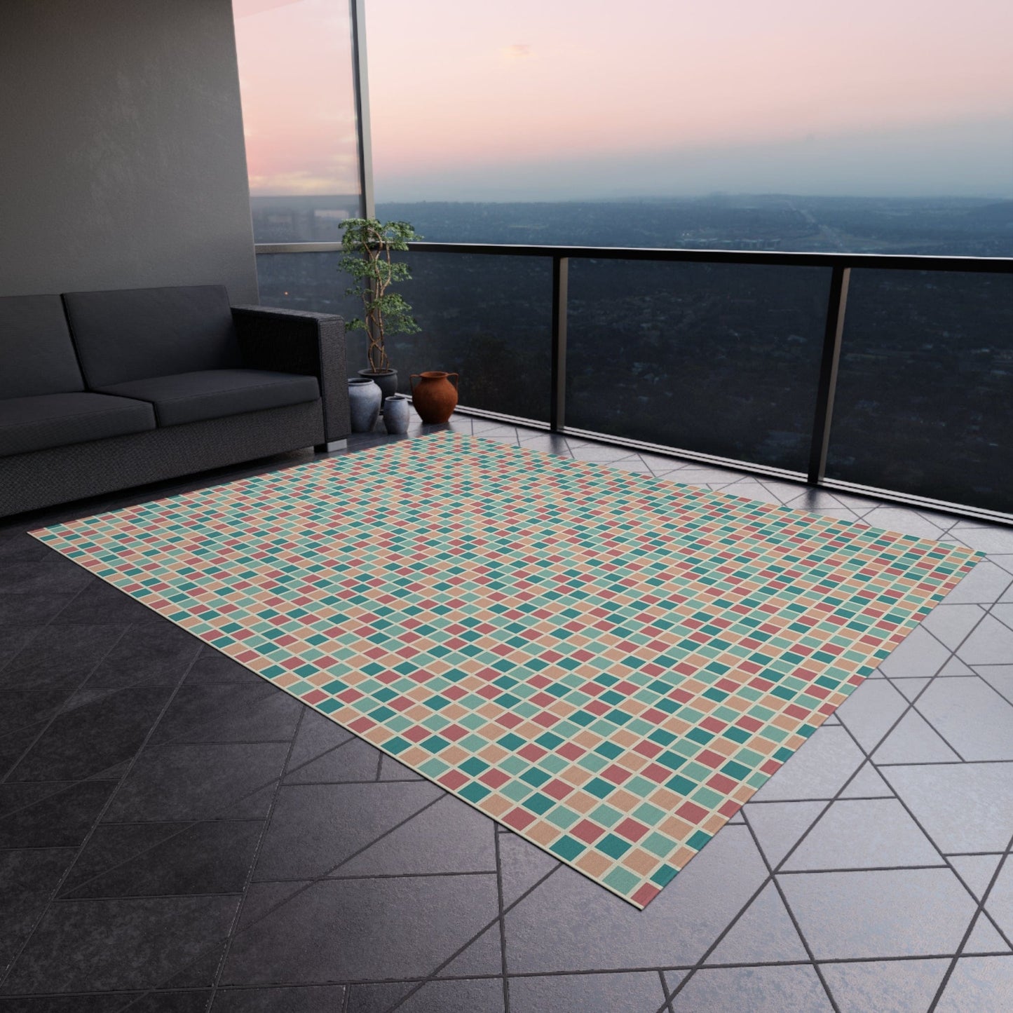 Colorful Checkered Rug