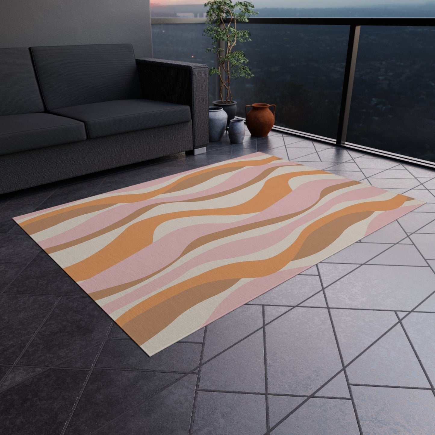 Pink Wavy Rug