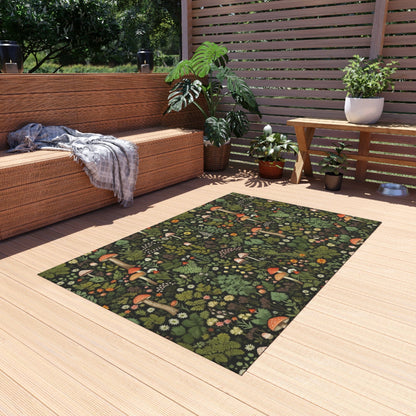 Dark Cottagecore Mushroom Rug